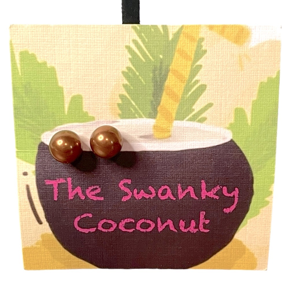 NWT Swanky Coconut Brown Stud Earrings